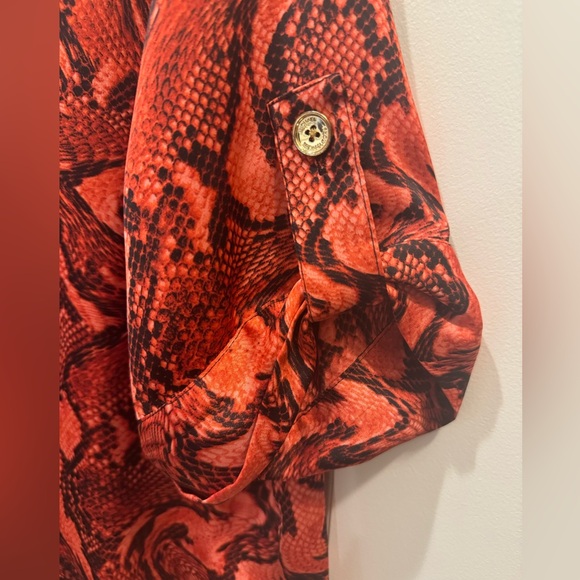 MICHAEL by Michael Kors Women’s Red Reptile Print Blouse - Picture 4 of 4